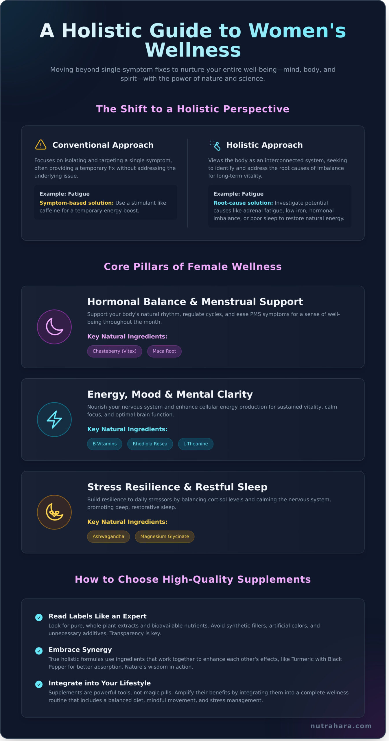 Holistic Health Supplements for Females: A Complete Wellness Guide - Infographic