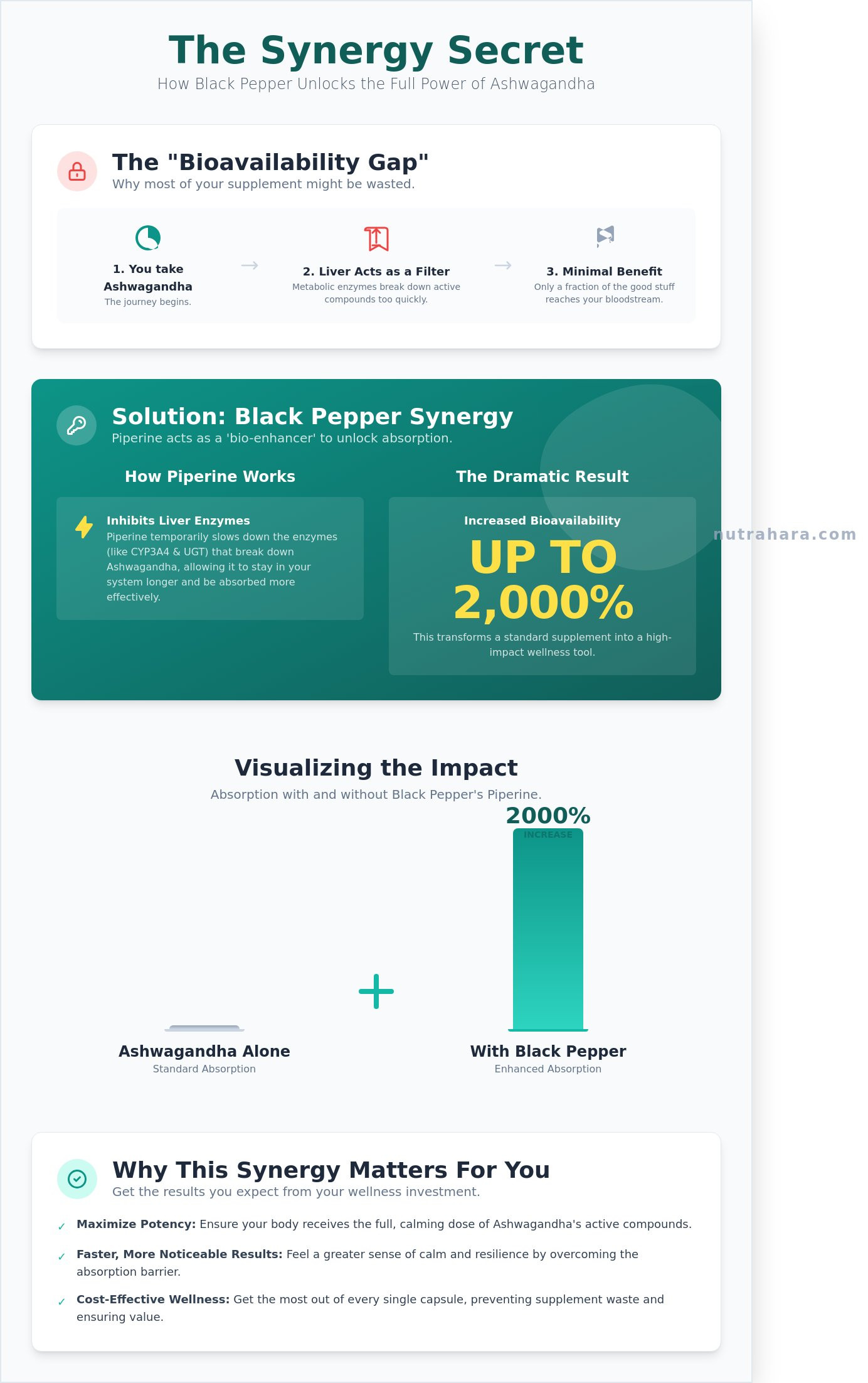 Stress Relief Supplement Ashwagandha with Black Pepper: A Woman’s Science-Backed Guide - Infographic
